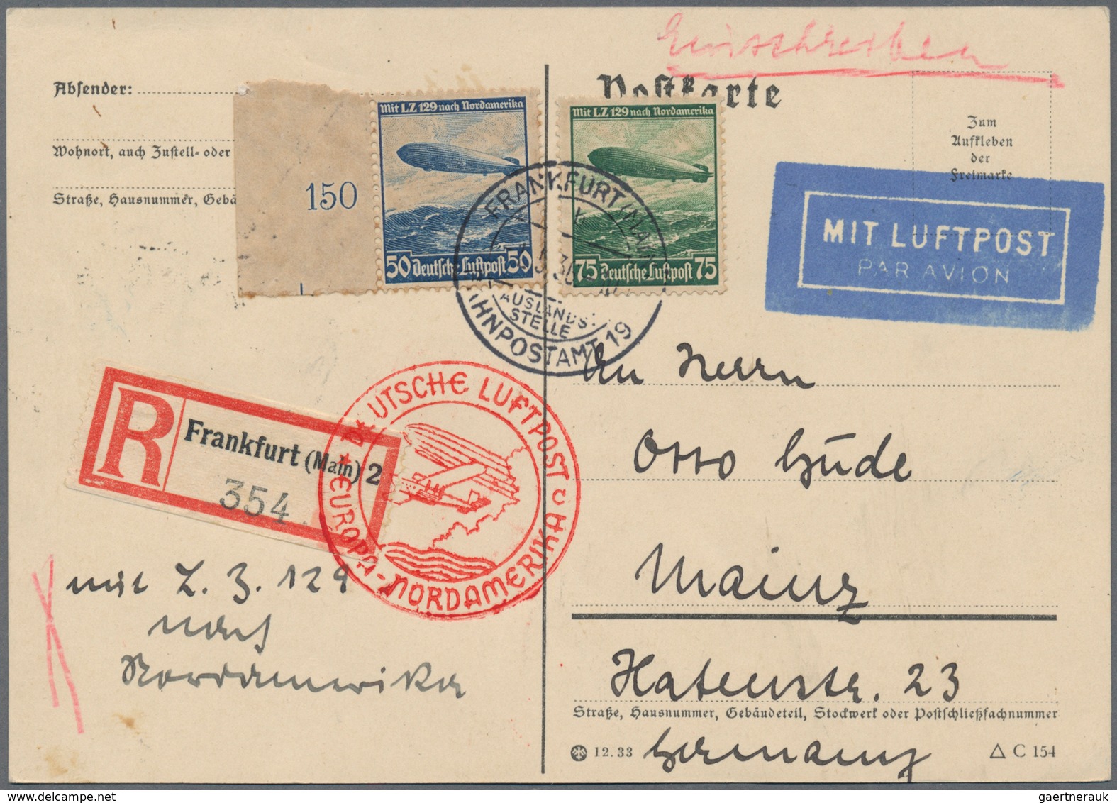 Flugpost Deutschland: 1916/1970(ca.), Posten Von Etwa 160 Flugpost Und Zeppelin-Belegen, überwiegend - Luchtpost & Zeppelin