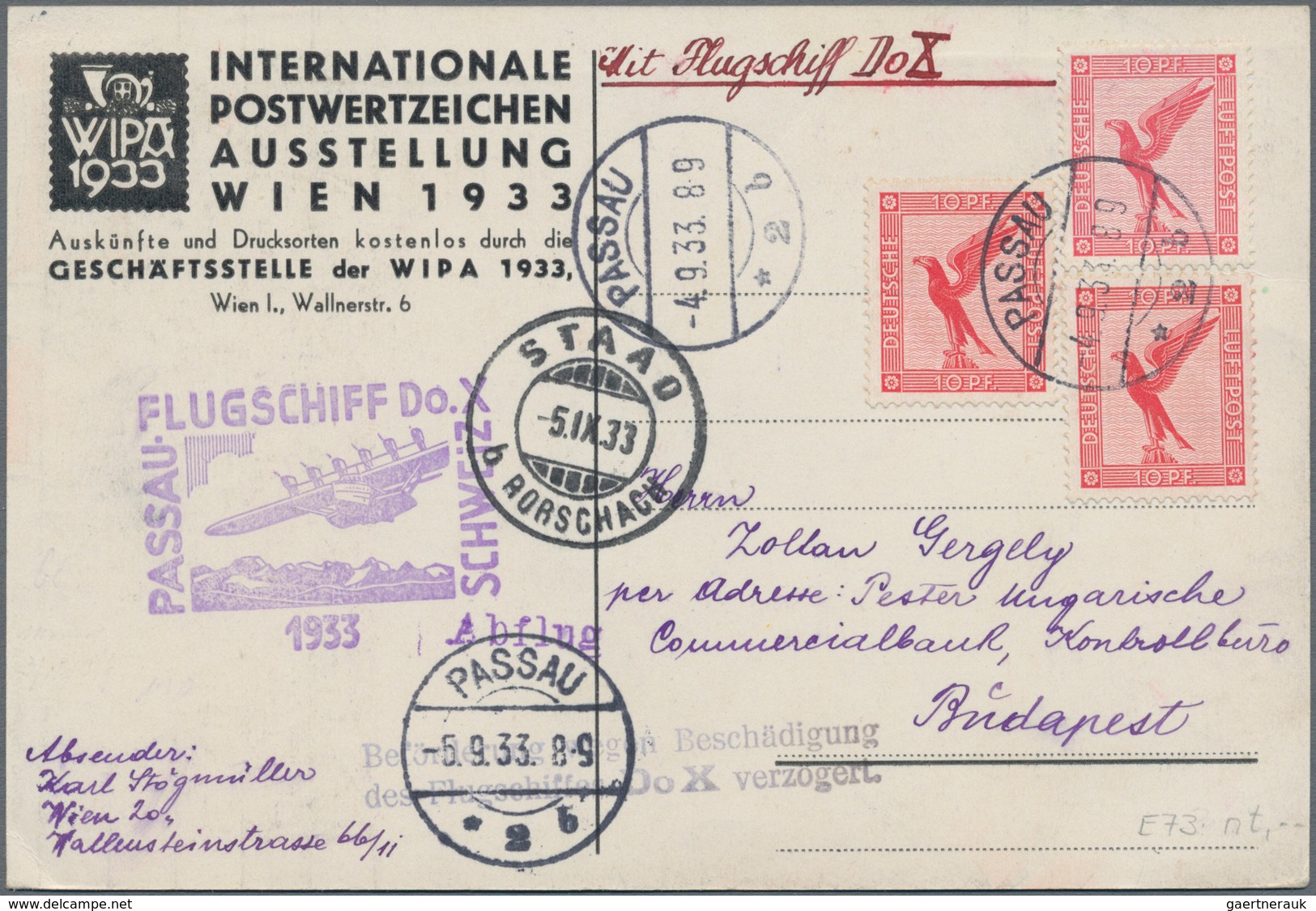 Flugpost Deutschland: 1929/1938, Partie Von Elf Flugpost-Belegen, Dabei Sechsmal DOX (und Hier Einma - Correo Aéreo & Zeppelin