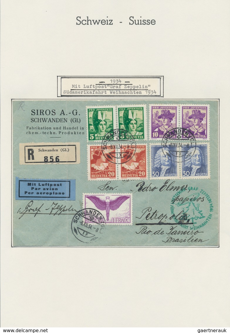 Flugpost Europa: 1929/1976, Schweiz Schöne Sammlung Von Etwa 140 Luftpostbriefen. Mit Einigen Frühen - Sonstige - Europa