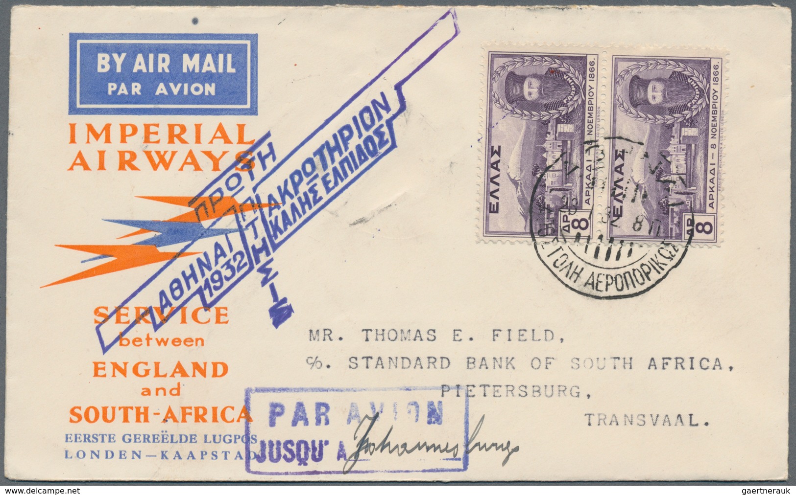 Flugpost Europa: 1931/1932, Greece, Lot Of Three Imperial Airways First Flight Covers: 4.3.31 Athens - Andere-Europa