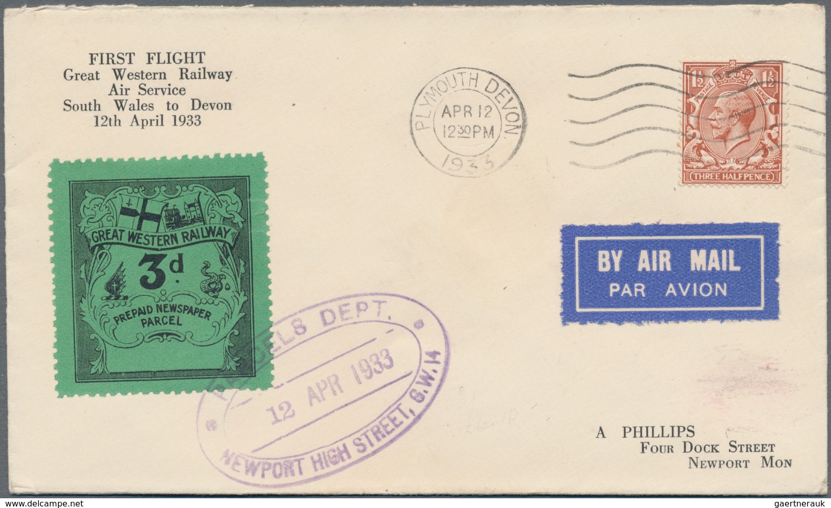 Flugpost Europa: 1933/1939, GREAT BRITAIN, Collection With 23 Flight Covers, Comprising Ffc G.W.R. A - Otros - Europa