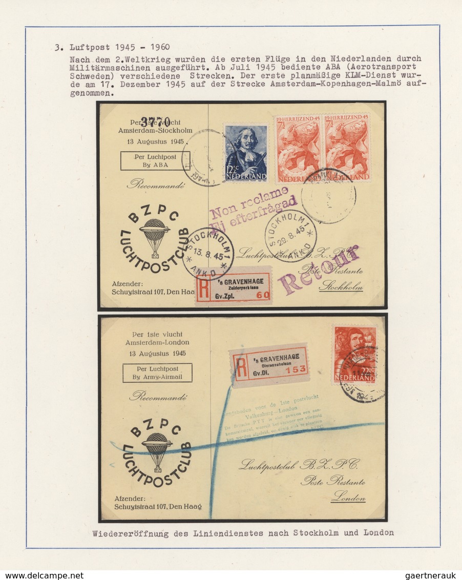 Flugpost Europa: 1945/1966, Mainly 1940s/1950s, Dutch-related Airmail, Collection Of 152 Covers/card - Andere-Europa