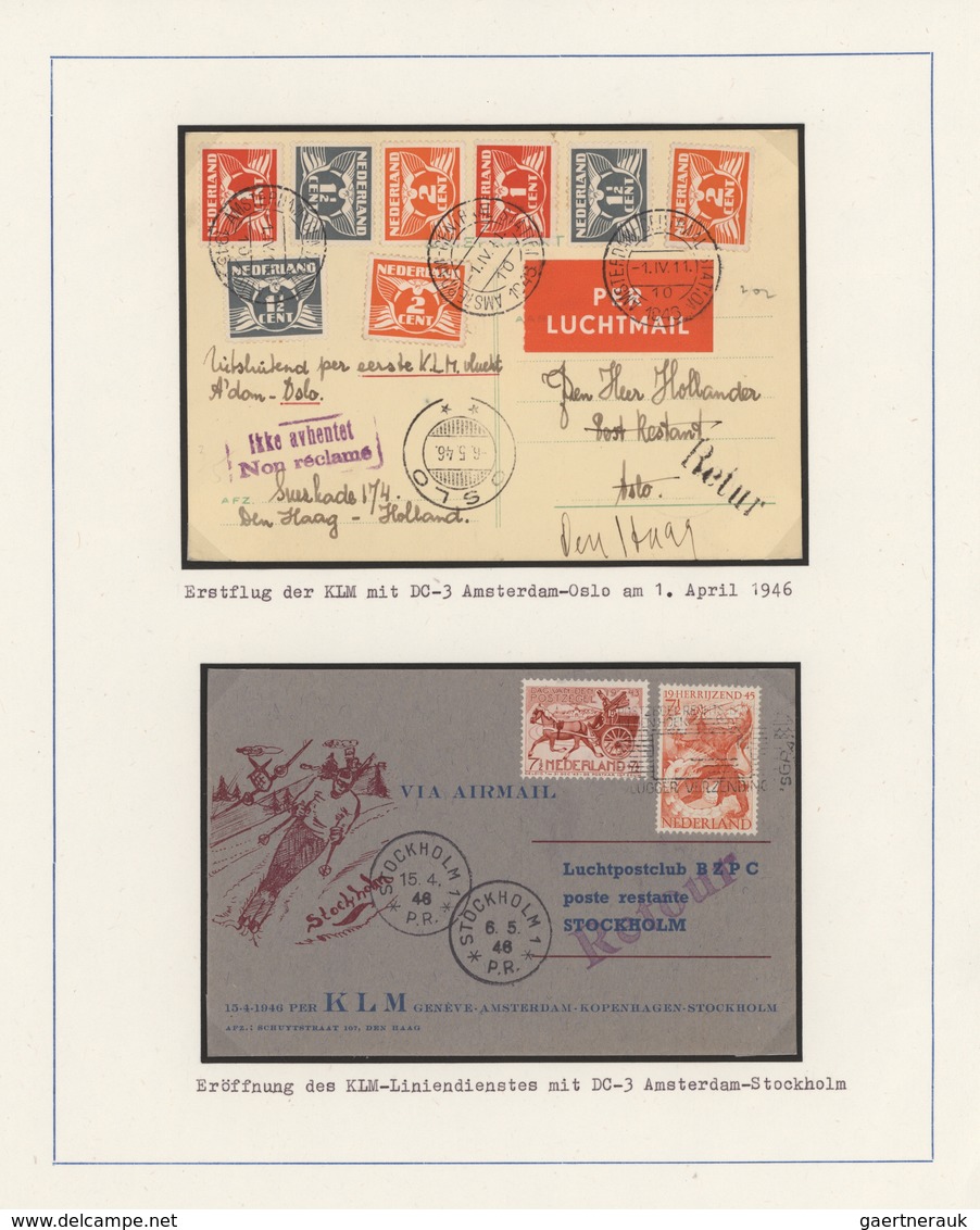 Flugpost Europa: 1945/1966, Mainly 1940s/1950s, Dutch-related Airmail, Collection Of 152 Covers/card - Autres - Europe