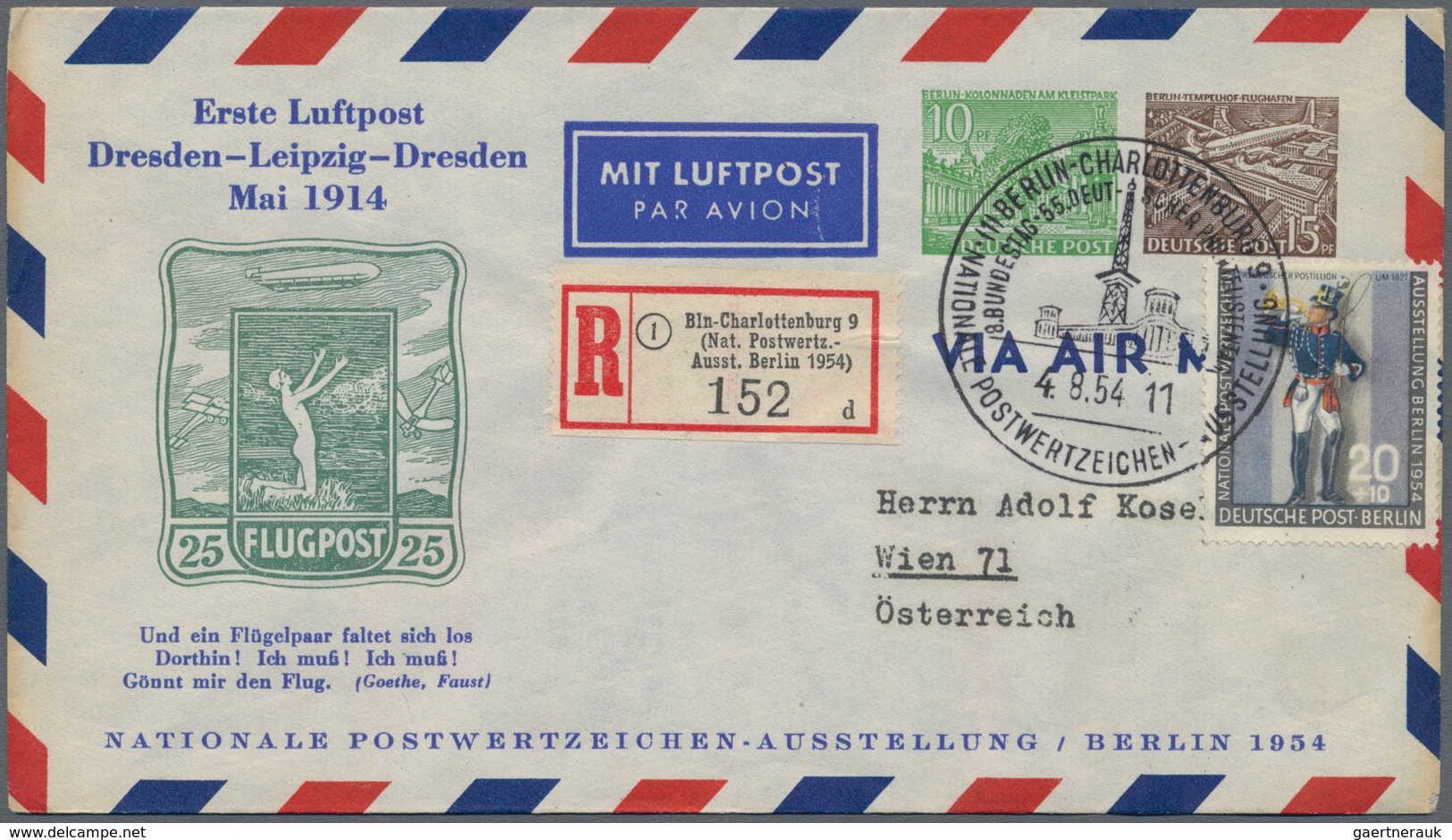 Flugpost Europa: 1946/1958, vielseitige Partie von ca. 85 Flugpost-Briefen und -Karten mit nur besse