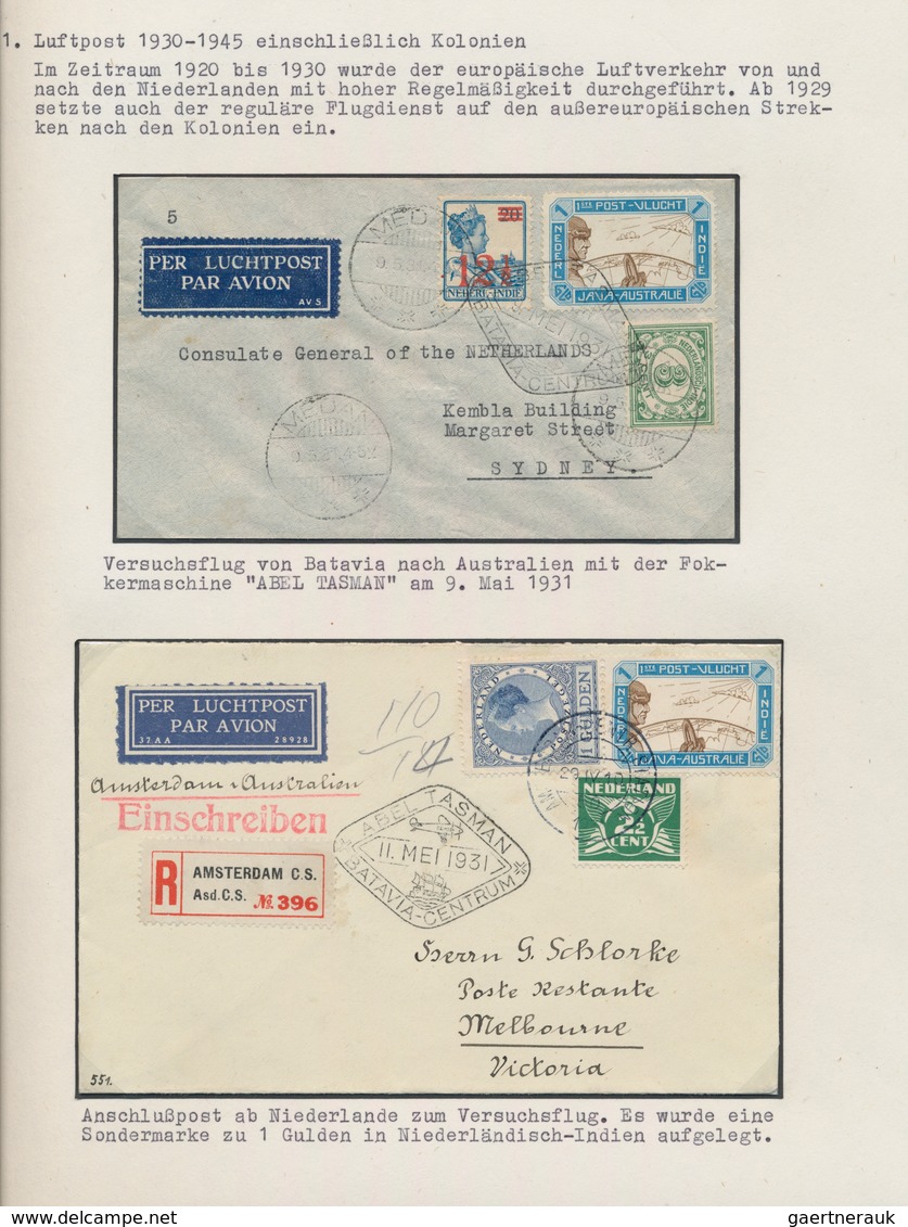 Flugpost Alle Welt: 1929/1940, Dutch-related Airmail With Special Emphasis On Dutch Indies And Overs - Andere & Zonder Classificatie