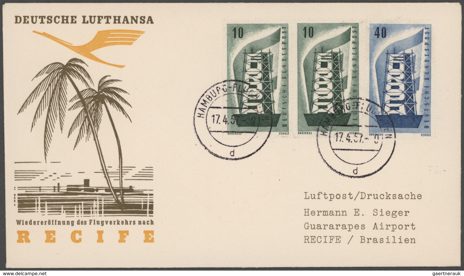 Flugpost Alle Welt: 1955/1992, LUFTHANSA FIRST FLIGHTS, collection of more than 2.000 different firs