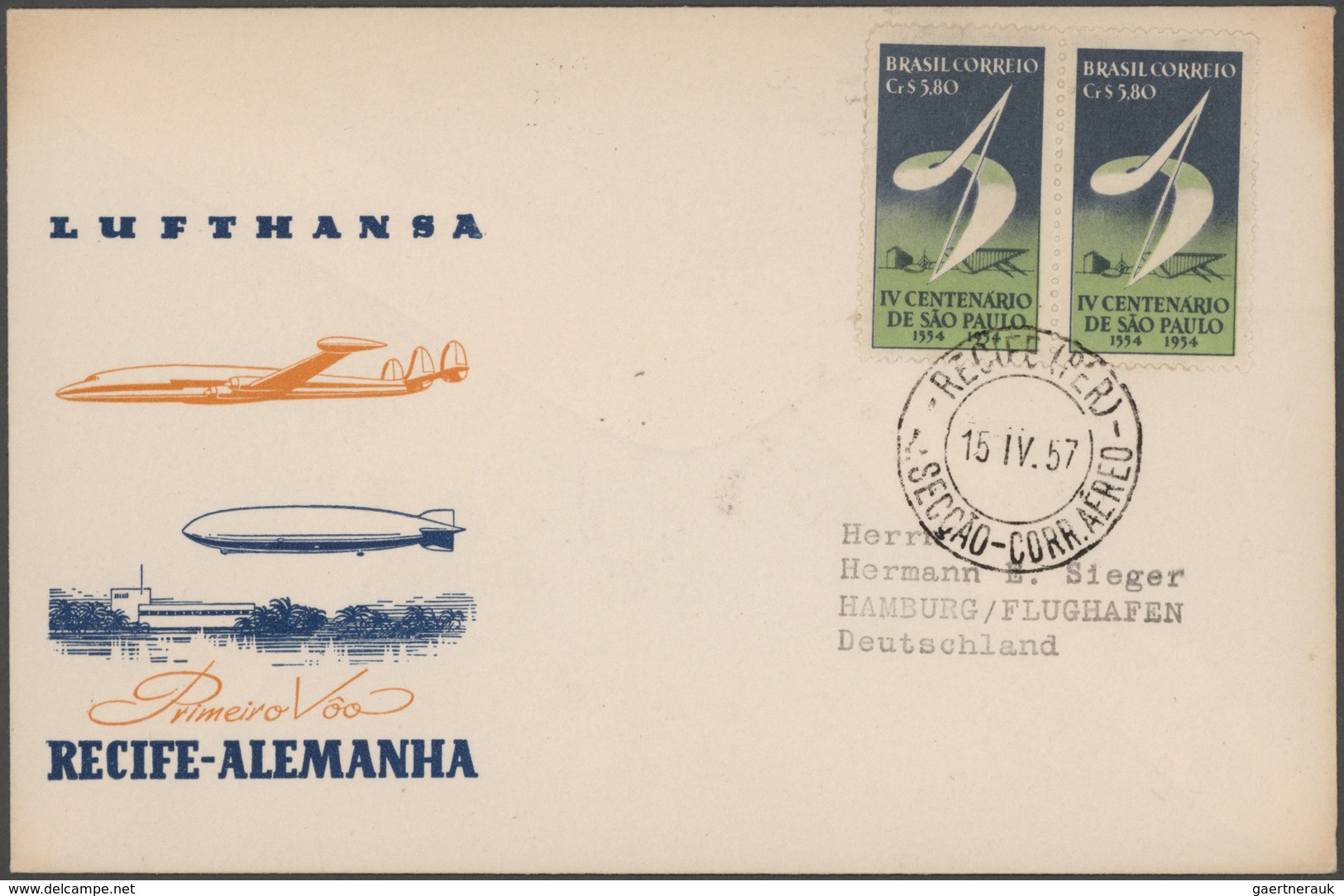 Flugpost Alle Welt: 1955/1992, LUFTHANSA FIRST FLIGHTS, collection of more than 2.000 different firs