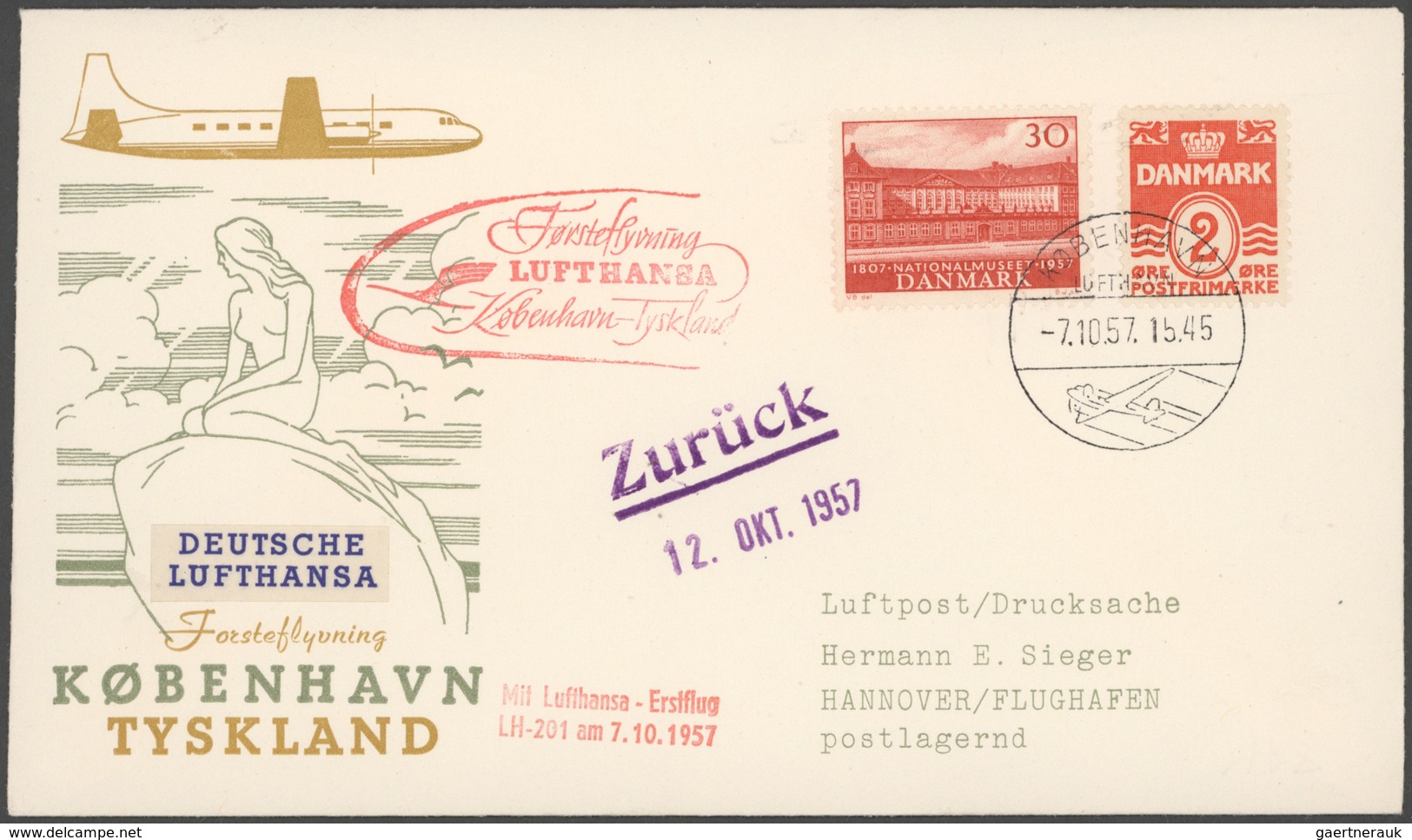 Flugpost Alle Welt: 1955/1992, LUFTHANSA FIRST FLIGHTS, collection of more than 2.000 different firs