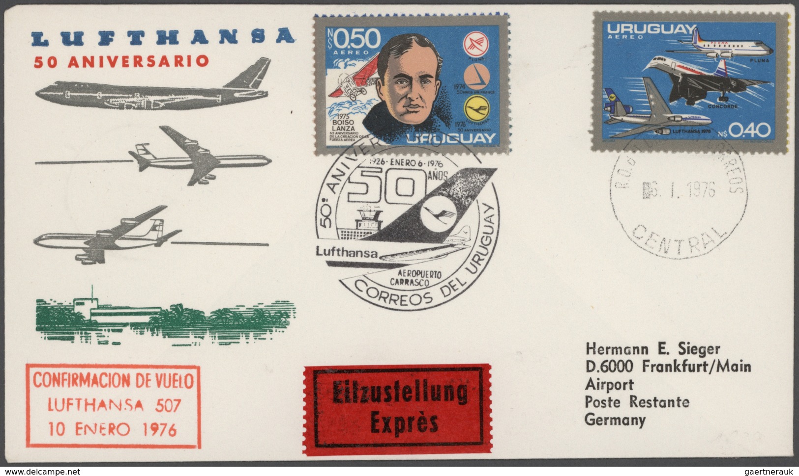 Flugpost Alle Welt: 1955/1992, LUFTHANSA FIRST FLIGHTS, collection of more than 2.000 different firs