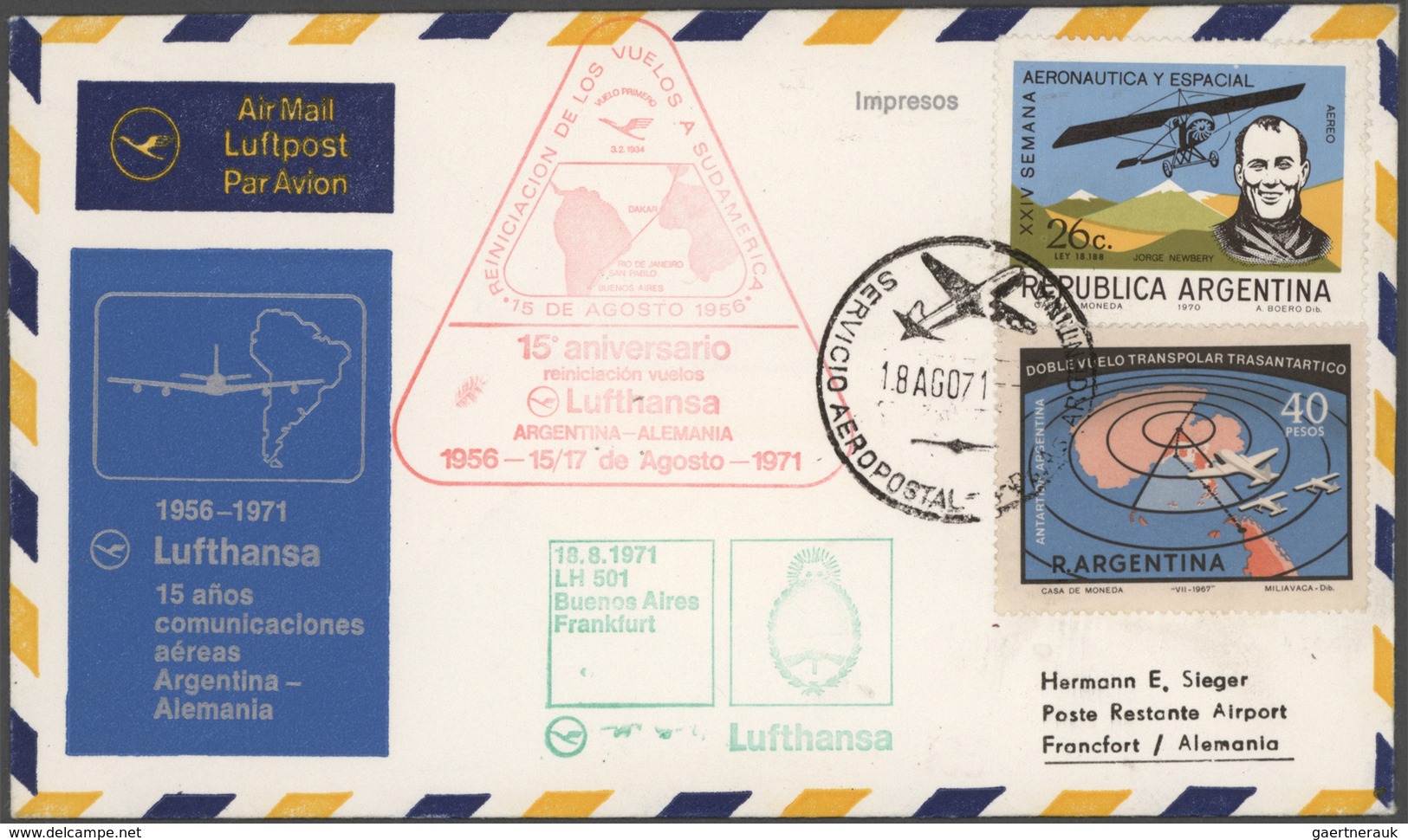 Flugpost Alle Welt: 1955/1992, LUFTHANSA FIRST FLIGHTS, collection of more than 2.000 different firs