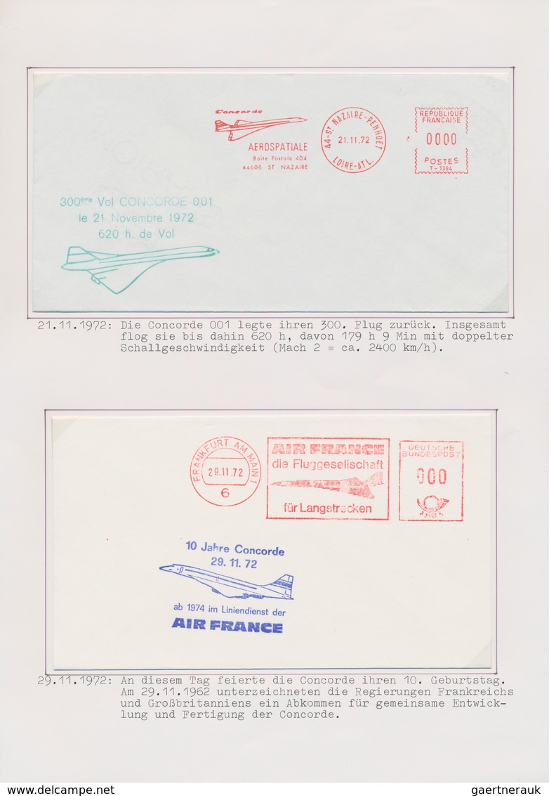Flugpost Alle Welt: 1968/1978, CONCORDE, Collection Of Apprx. 173 Covers/cards In Two Binders, Compr - Sonstige & Ohne Zuordnung
