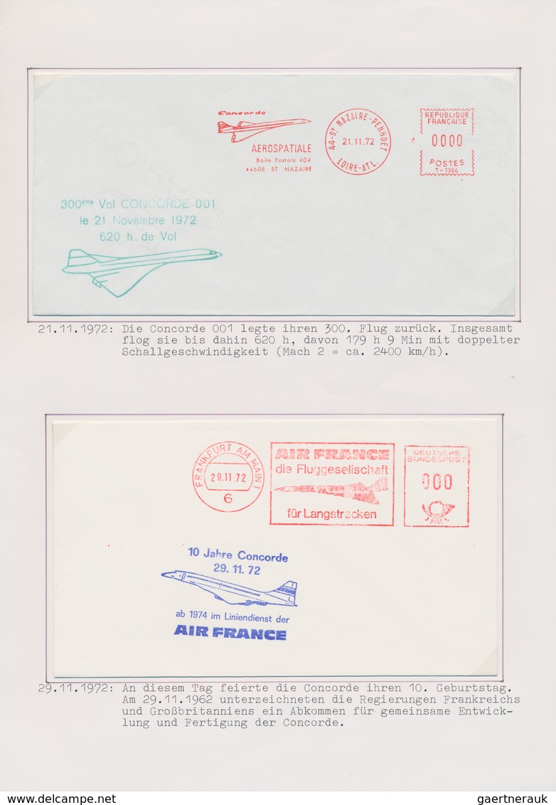 Flugpost Alle Welt: 1968/1978, CONCORDE, Collection Of Apprx. 173 Covers/cards In Two Binders, Compr - Autres & Non Classés