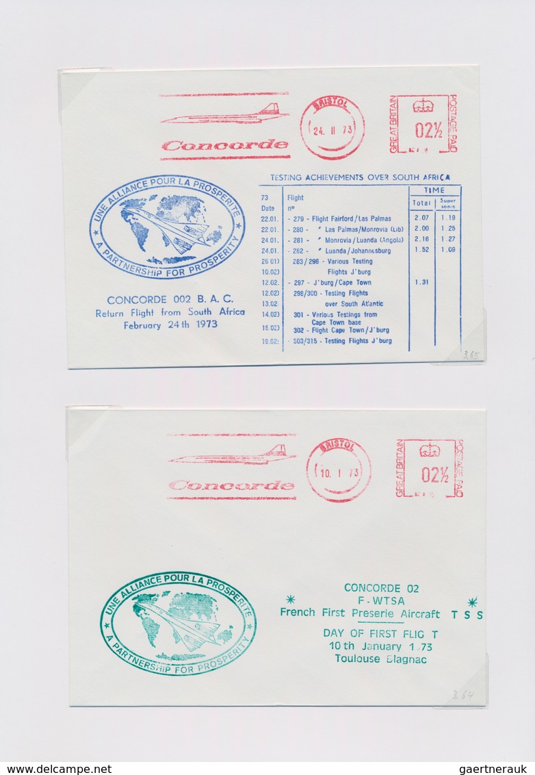 Flugpost Alle Welt: 1968/1978, CONCORDE, Collection Of Apprx. 173 Covers/cards In Two Binders, Compr - Altri & Non Classificati