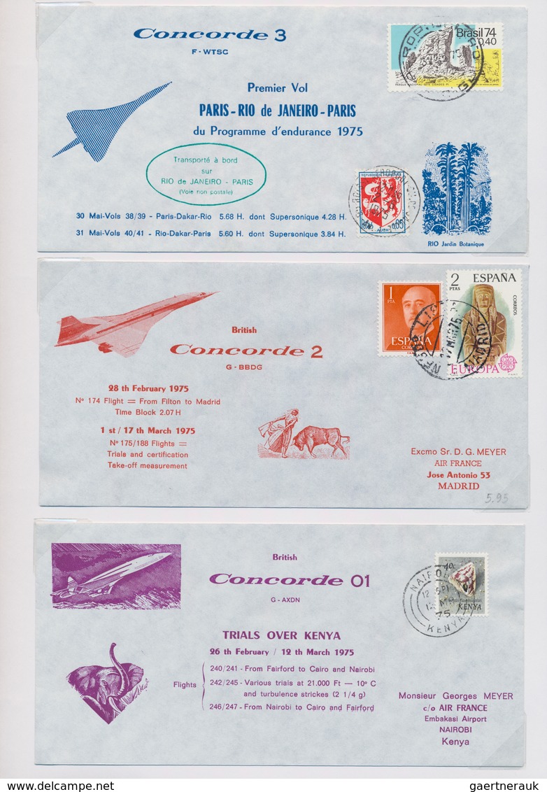 Flugpost Alle Welt: 1968/1978, CONCORDE, Collection Of Apprx. 173 Covers/cards In Two Binders, Compr - Otros & Sin Clasificación
