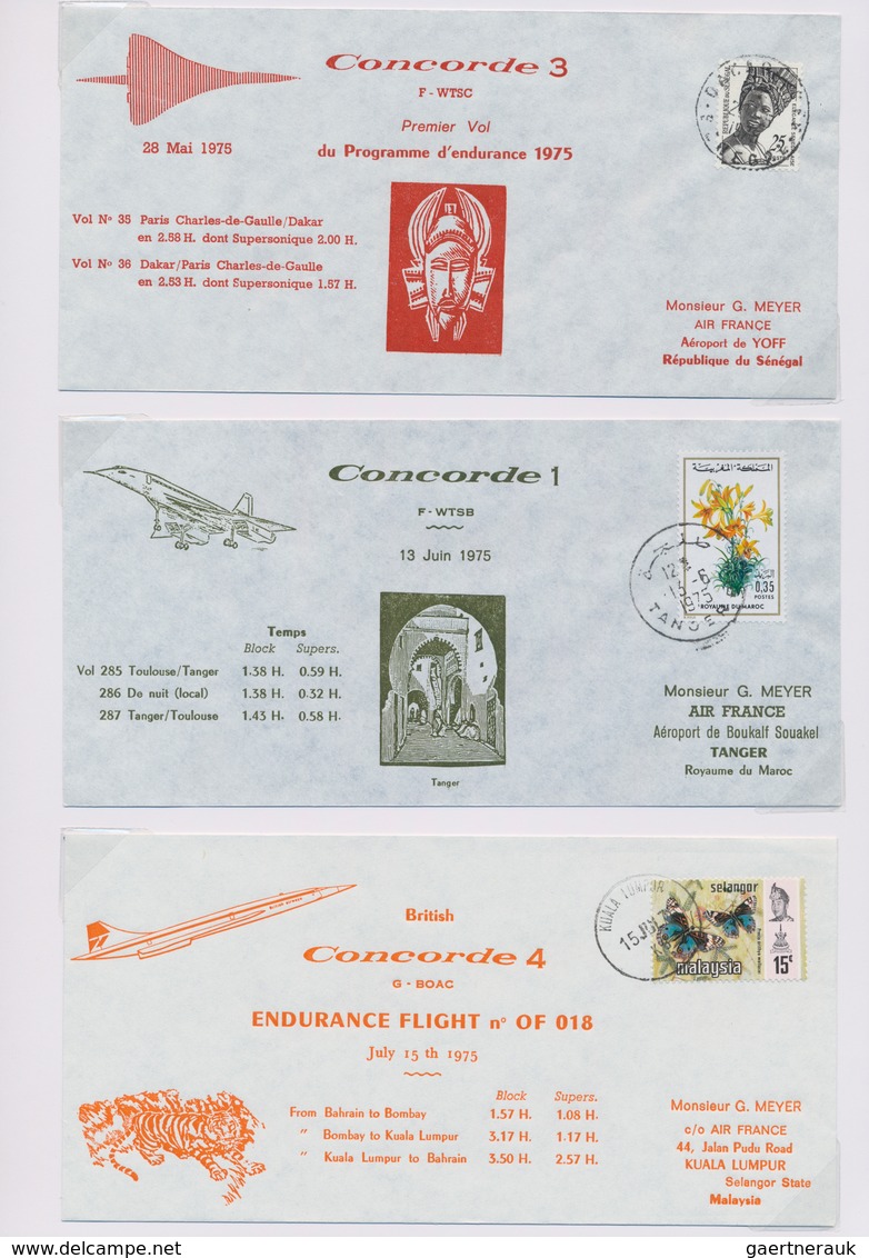 Flugpost Alle Welt: 1968/1978, CONCORDE, Collection Of Apprx. 173 Covers/cards In Two Binders, Compr - Sonstige & Ohne Zuordnung