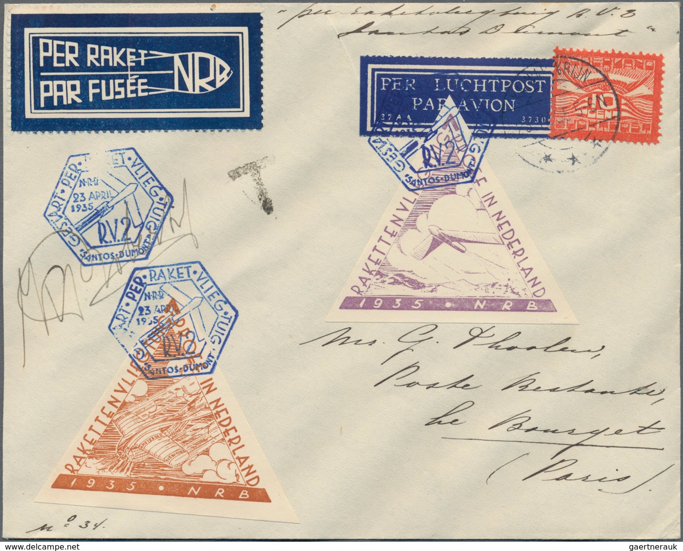 Raketenpost: 1934/1953 Netherlands: 28 covers and cards flown by various Dutch rockets, each describ