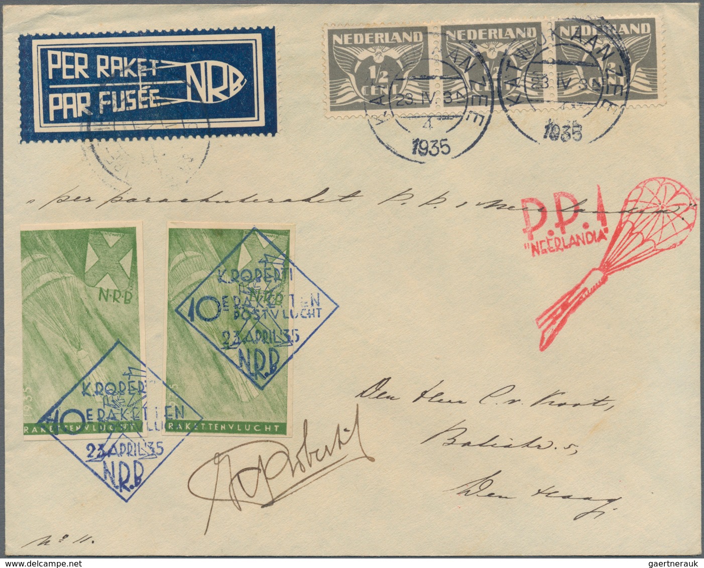 Raketenpost: 1934/1953 Netherlands: 28 covers and cards flown by various Dutch rockets, each describ