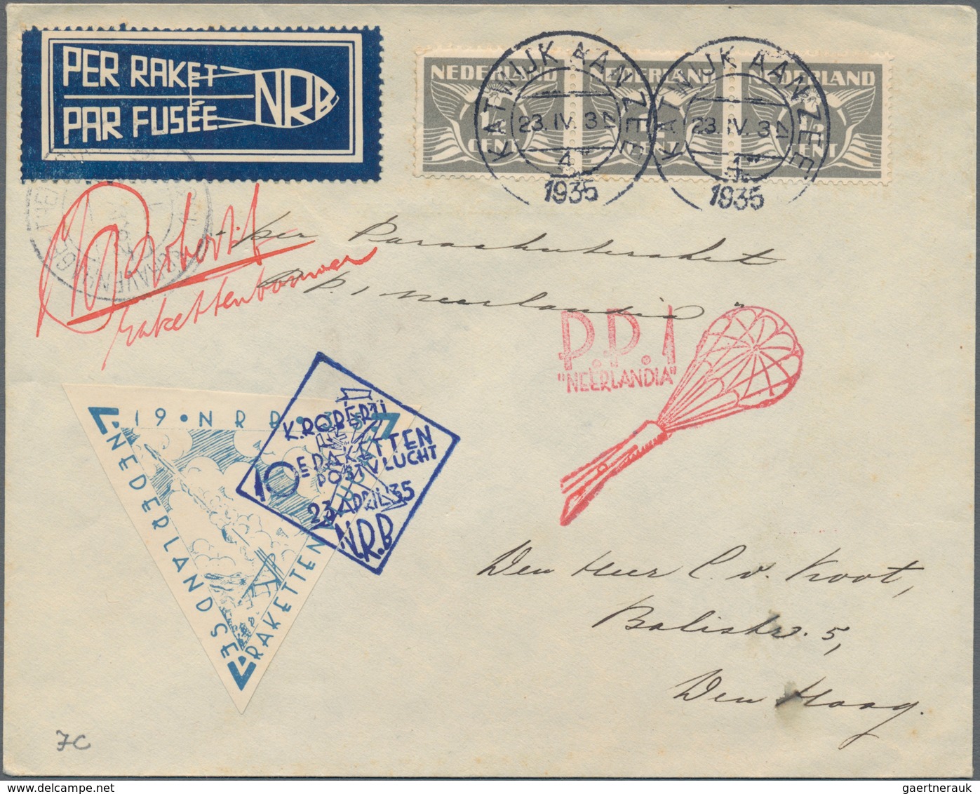 Raketenpost: 1934/1953 Netherlands: 28 covers and cards flown by various Dutch rockets, each describ