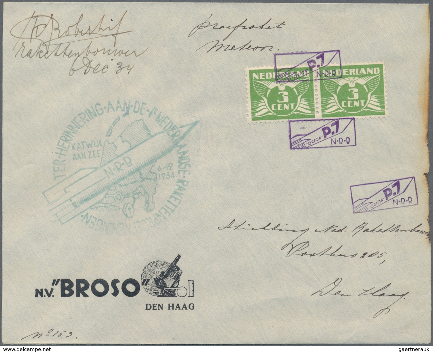 Raketenpost: 1934/1953 Netherlands: 28 covers and cards flown by various Dutch rockets, each describ