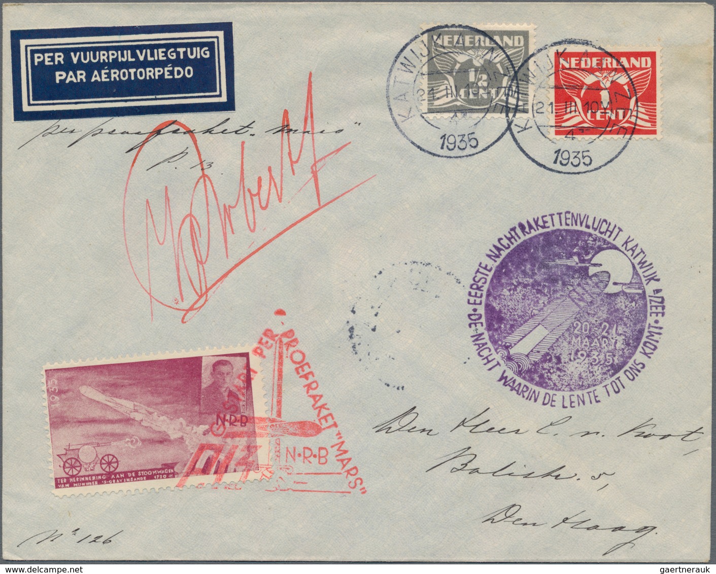 Raketenpost: 1934-46 Four Covers Flown By Rocksts Including 1935 Airmail Cover Flown By Karl Roberti - Andere & Zonder Classificatie