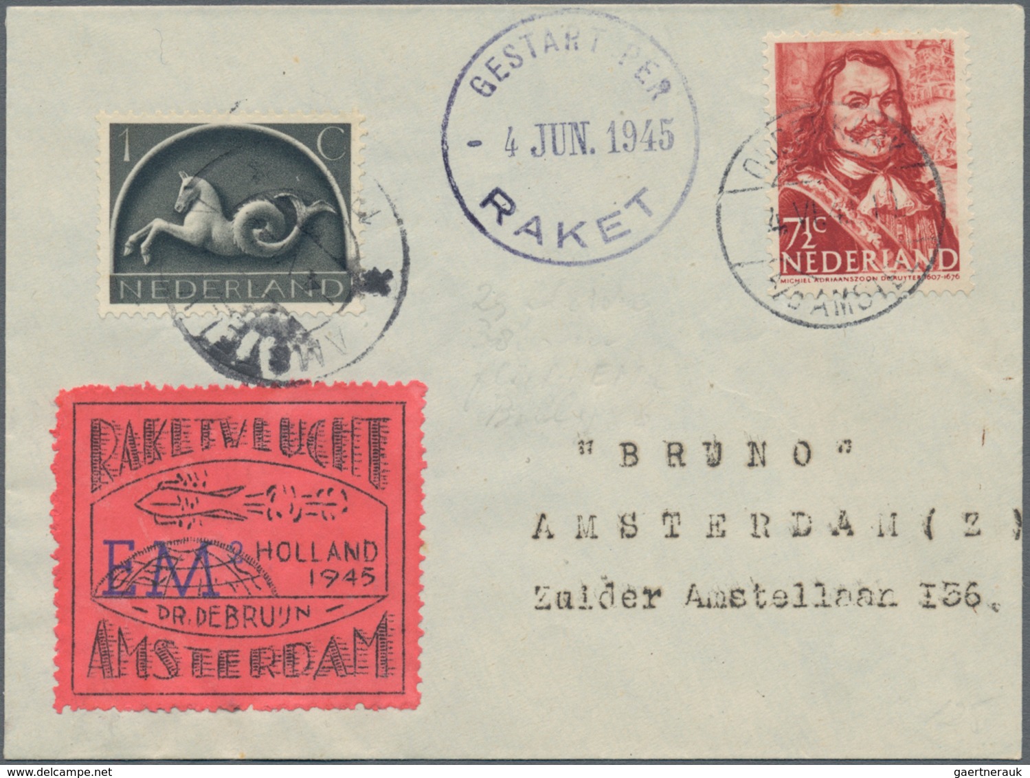 Raketenpost: 1945-1960 Rocket Mail: Specialized collection of 32 covers of Dutch rocket mail and 142