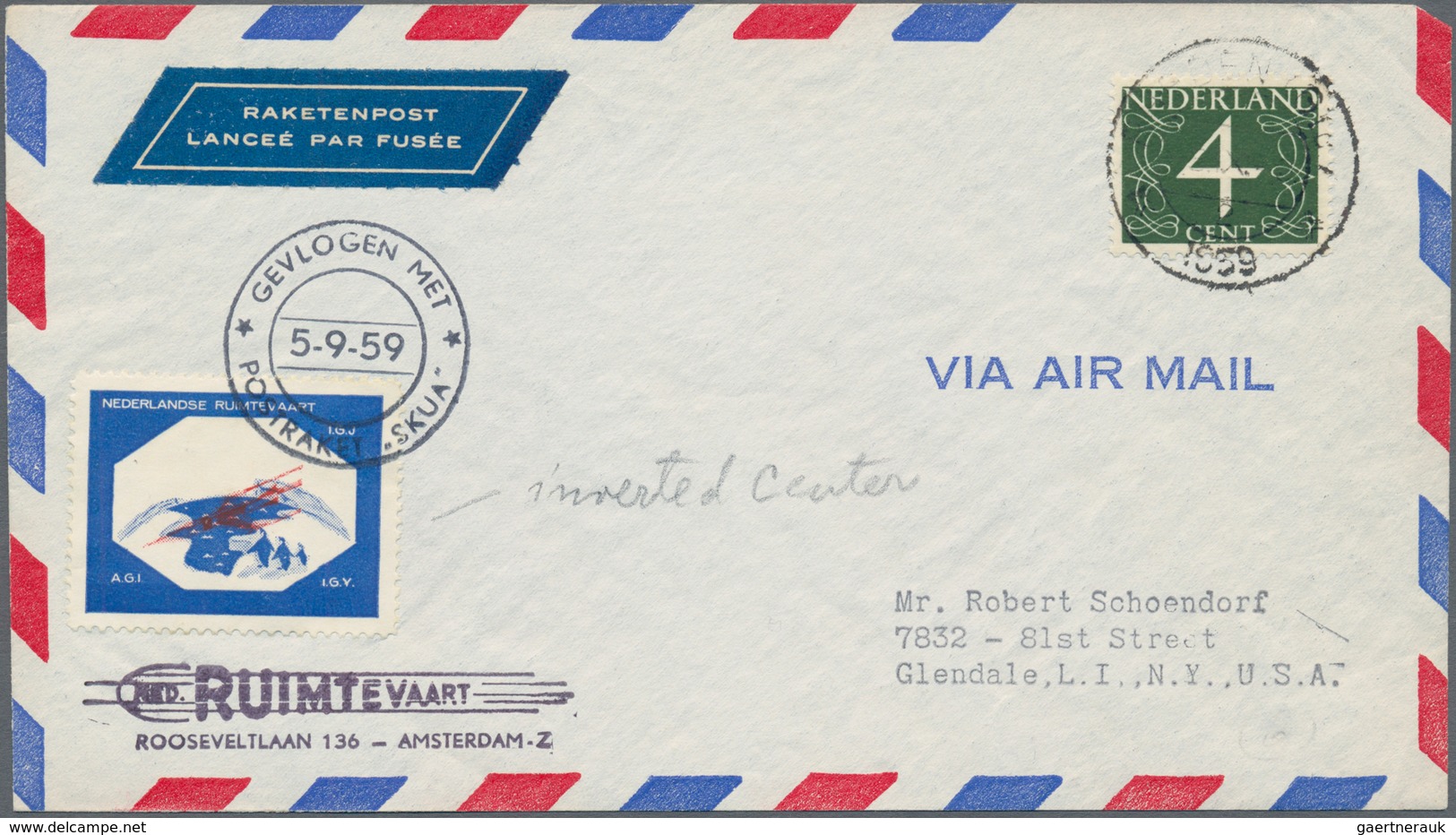 Raketenpost: 1945-1960 Rocket Mail: Specialized collection of 32 covers of Dutch rocket mail and 142