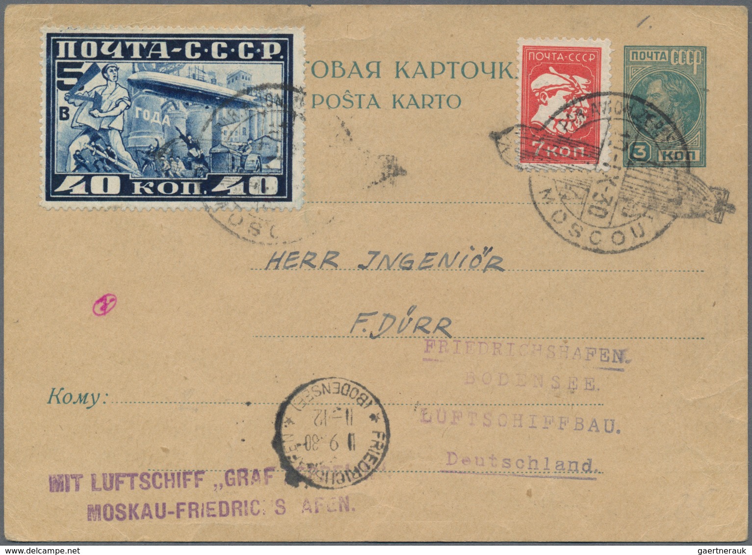 Zeppelinpost Deutschland: 1912/1939, Einsteckalbum Mit 17 Vorkriegsbelegen, Beginnend Mit DR SFP 1, - Correo Aéreo & Zeppelin