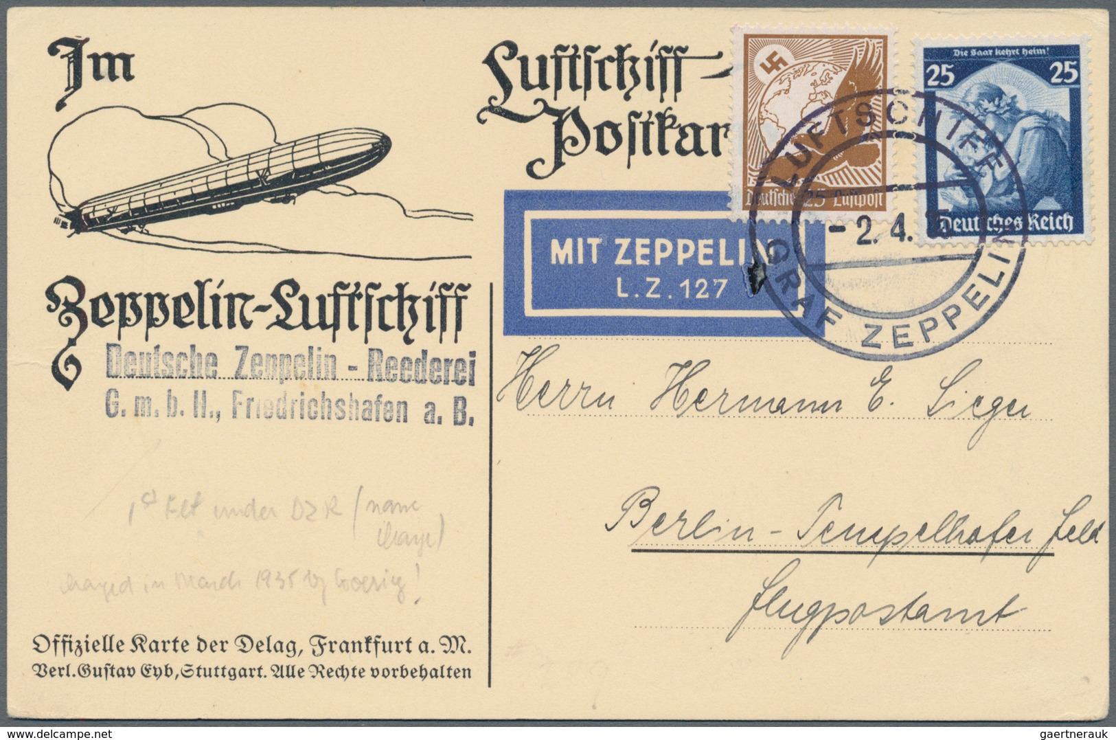 Zeppelinpost Deutschland: 1912/1945 (ca): Posten mit über 90 teils sehr raren Zeppelin-Belegen, indi