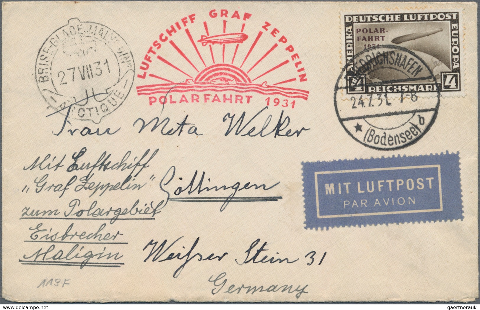 Zeppelinpost Deutschland: 1924/1931, Gehaltvolles Konvolut Mit 14 Belegen, Dabei Hochwertige Zeppeli - Correo Aéreo & Zeppelin