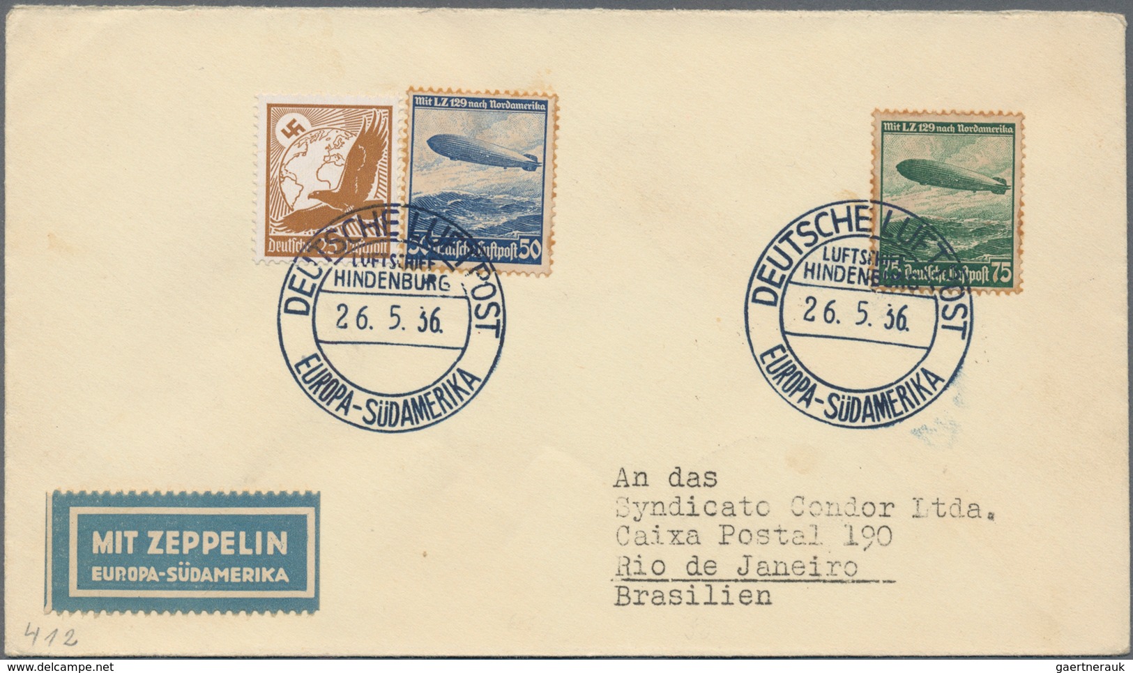 Zeppelinpost Deutschland: 1928-39, Kleine Sammlung Von 23 Zeppelinbelegen Mit Einigen Interessanten - Luchtpost & Zeppelin