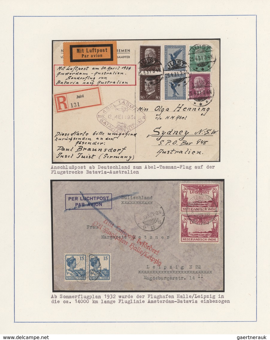 Zeppelinpost Europa: 1927/1935, Dutch-related Airmail, Collection Of 64 Covers/cards On Album Pages, - Otros - Europa