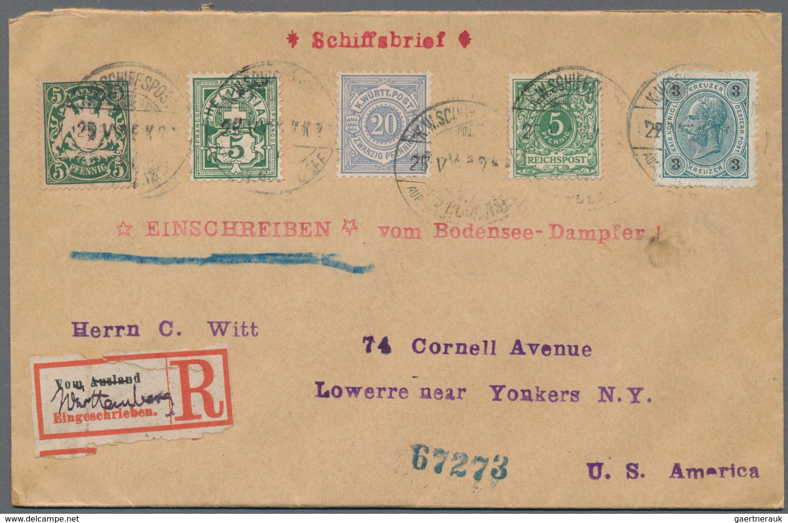 Bodenseeschiffspost: 1900/1967, Sammlung Von Ca. 88 Briefen Und Karten In Guter Vielfalt Mit Den Ent - Autres & Non Classés