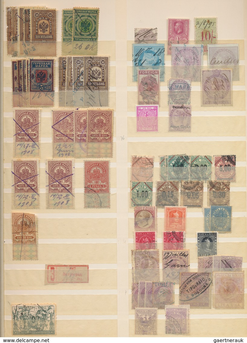Fiskalmarken: 1860's Ff.: Collection Of Several Hundred FISCAL Stamps, Railway Stamps, Vignettes And - Autres & Non Classés