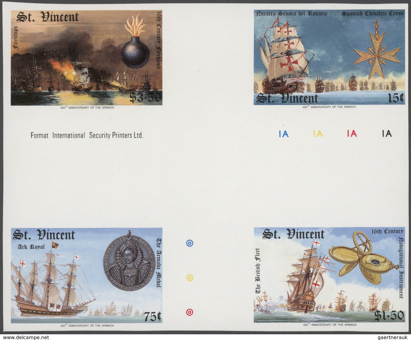 Thematische Philatelie: 1983/1988, St. Vincent. Large stock of imperforate proof progressive stamps