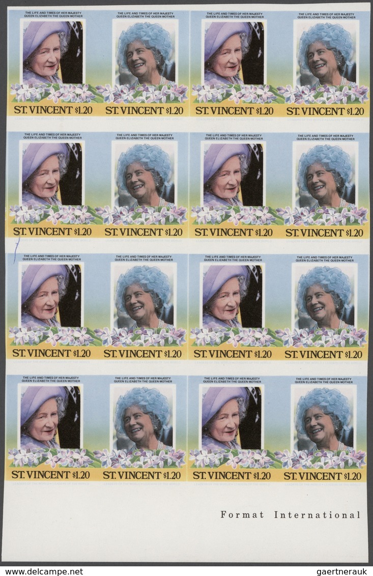 Thematische Philatelie: 1983/1988, St. Vincent. Large stock of imperforate proof progressive stamps