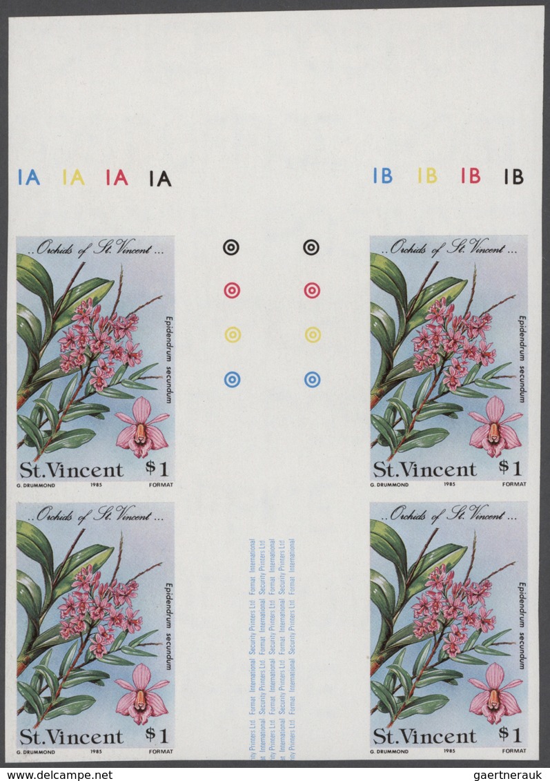 Thematische Philatelie: 1983/1988, St. Vincent. Large stock of imperforate proof progressive stamps