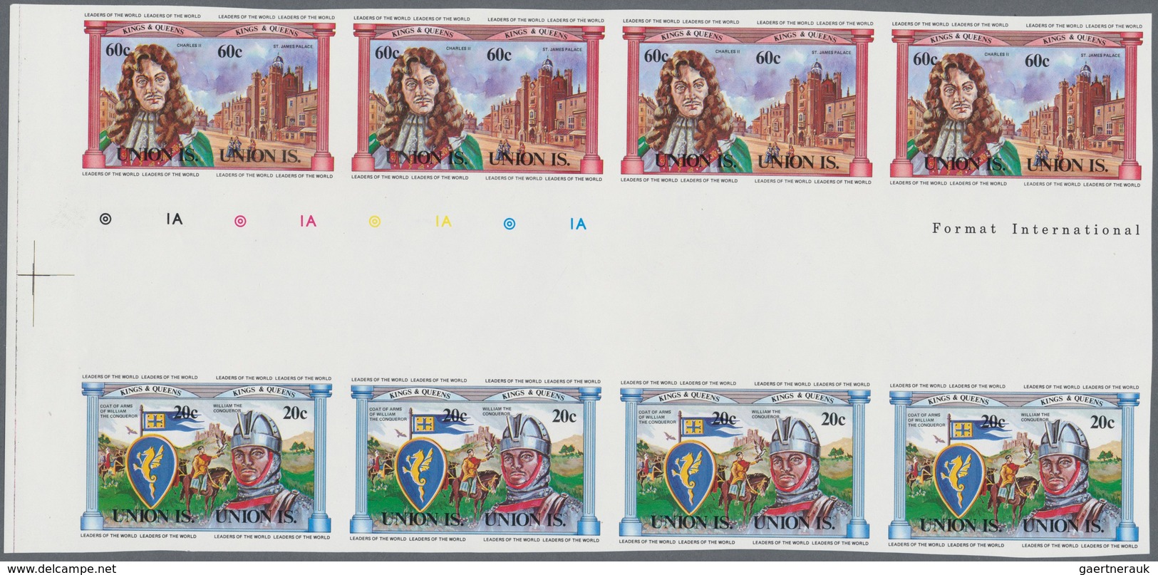 Thematische Philatelie: 1984/1987, UNION ISLAND. Big Stock Of Imperforate Proof Progressive Stamps A - Sin Clasificación