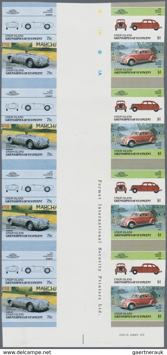 Thematische Philatelie: 1984/1987, UNION ISLAND. Big stock of imperforate proof progressive stamps a