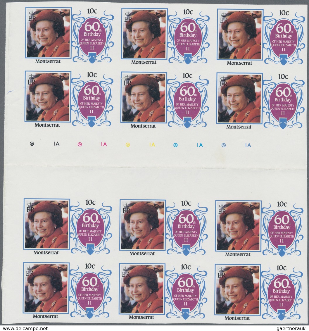 Thematische Philatelie: 1985/1986, Montserrat. Big Stock Of Imperforate Proof Progressive Stamps And - Non Classés