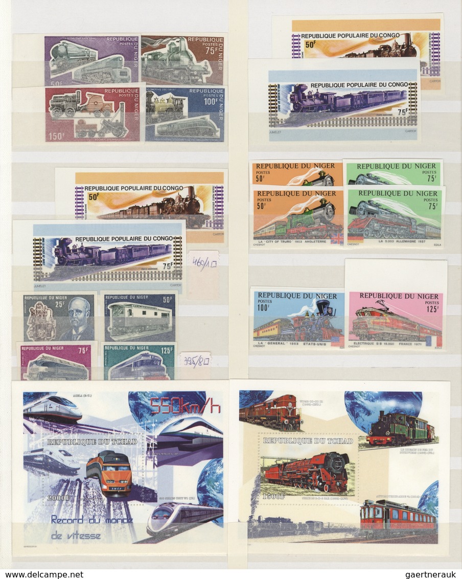 Thematik: Eisenbahn / Railway: 1950/2000 (ca.), Mainly Modern Issues, Comprehensive MNH Accumulation - Trains