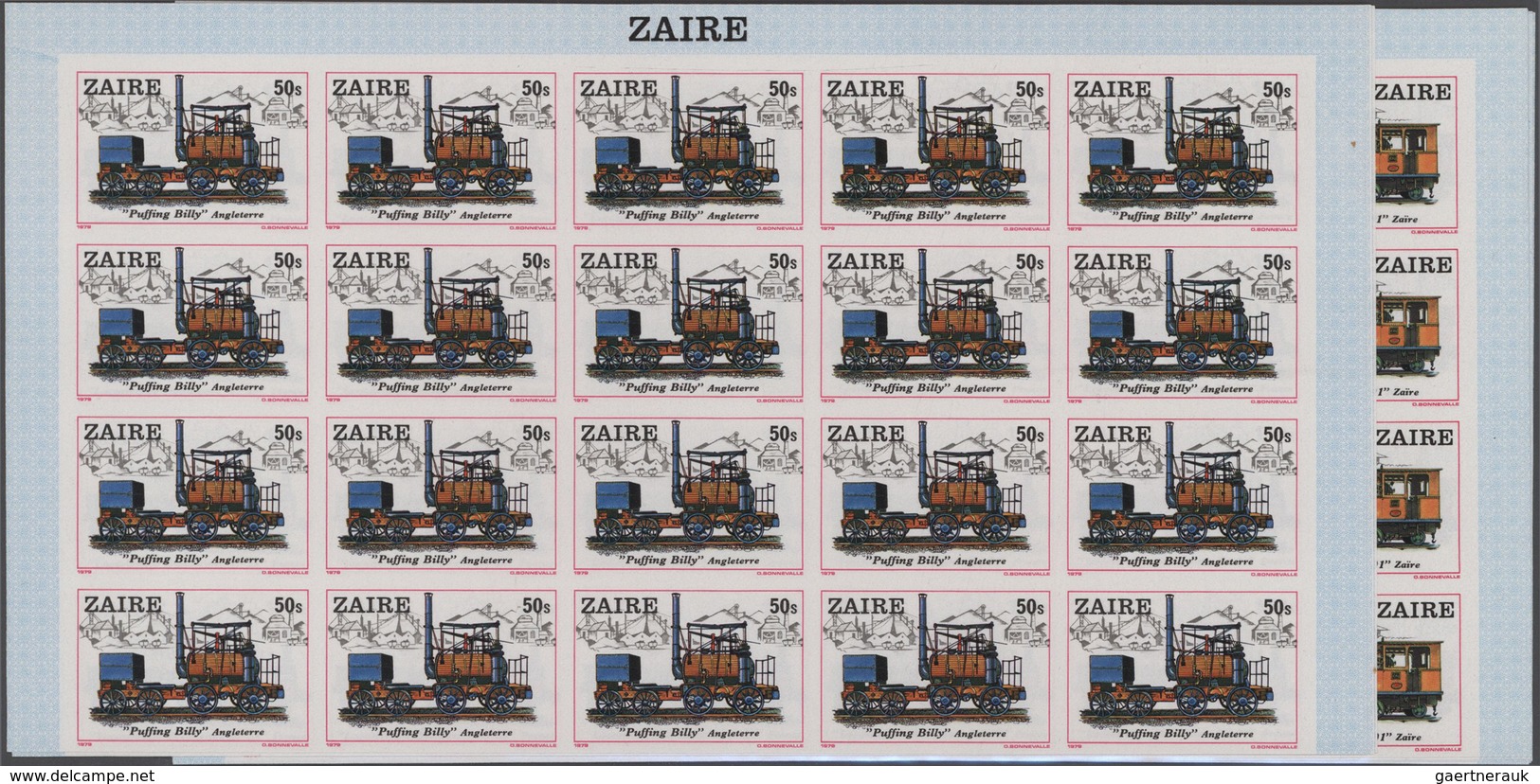 Thematik: Eisenbahn / Railway: 1980, Zaire. Complete Set LOCOMOTIVES (8 Values) In IMPERFORATE Parti - Treinen