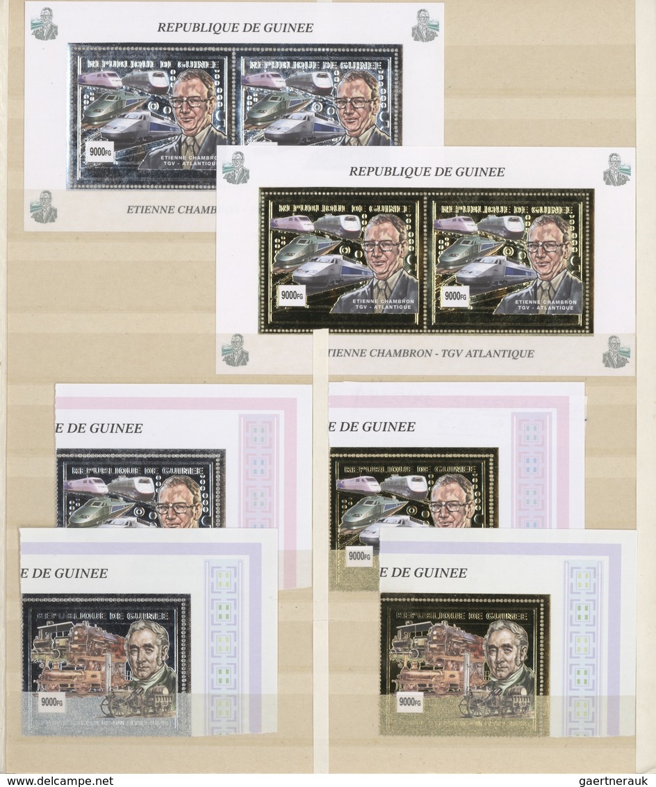 Thematik: Eisenbahn / Railway: 1980/2000 (ca.), Mainly Modern Issues, MNH Accumulation In A Thick St - Eisenbahnen