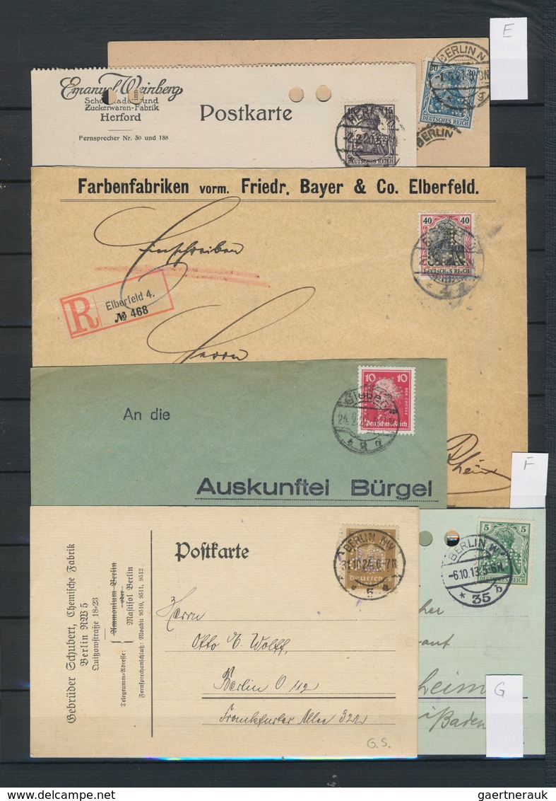 Thematik: Firmenlochung / Perfins: 1890/1940 (ca.), Perfins Deutschland (Bayern Und Meist Dt.Reich A - Sin Clasificación