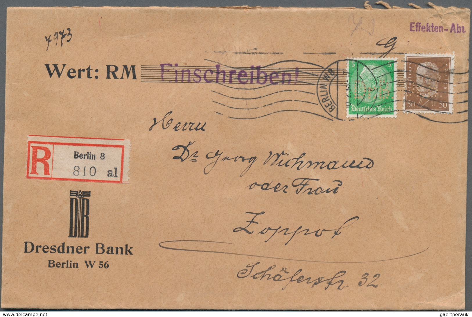 Thematik: Firmenlochung / Perfins: 1918/1953(ca.), Schöner Posten Von Ca. 150 Perfins, Fast Ausschli - Sin Clasificación