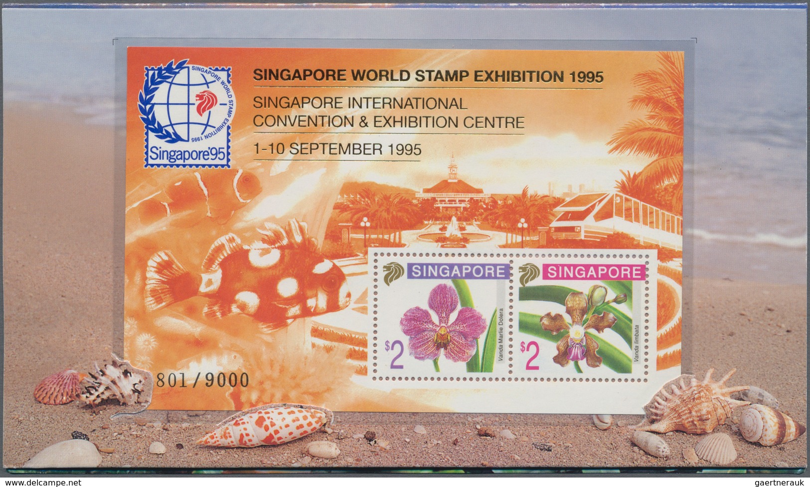 Thematik: Flora-Orchideen / Flora-orchids: 1995 Singapore 'Orchids' Miniature Sheet With Background - Orquideas