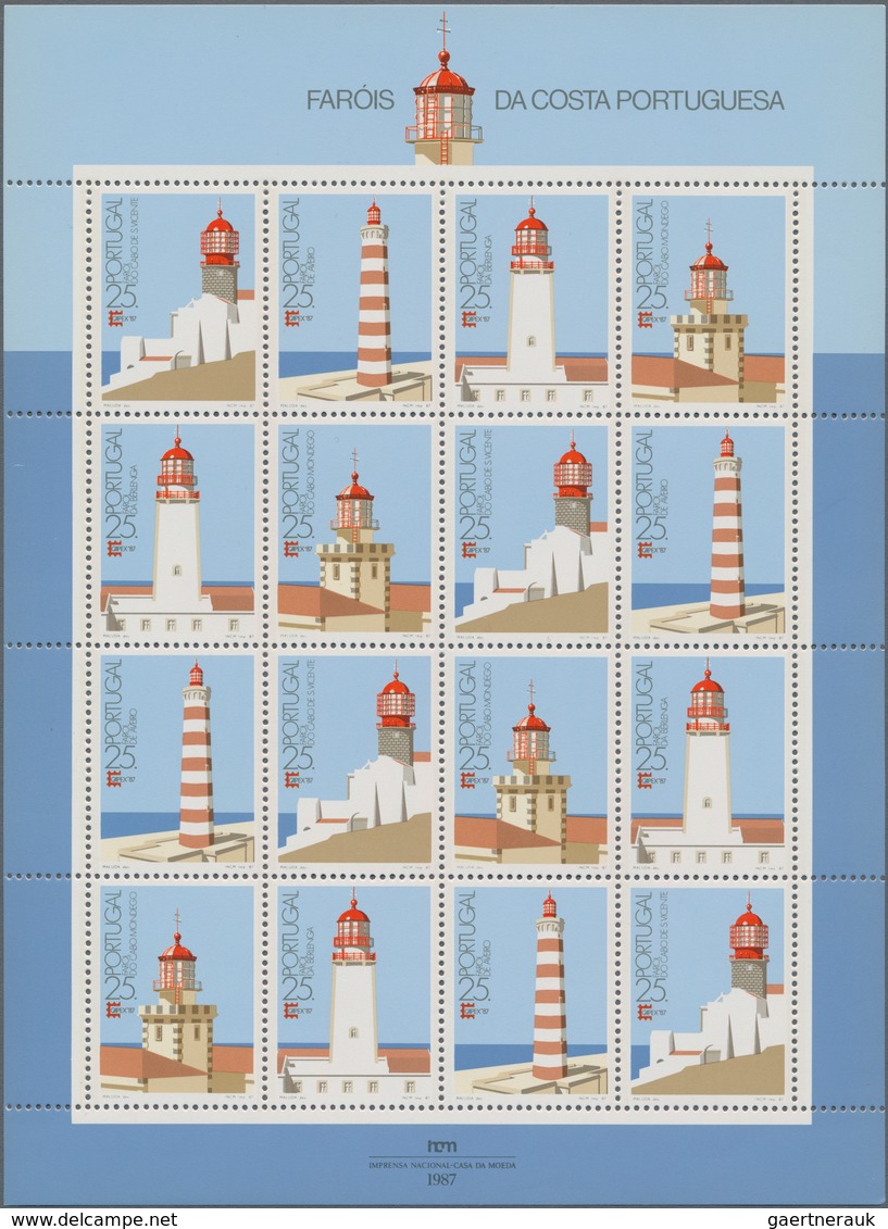 Thematik: Leuchttürme / Lighthouses: 1987, Portugal: CAPEX '87/ Lighthouses, Complete Set Of Four In - Vuurtorens