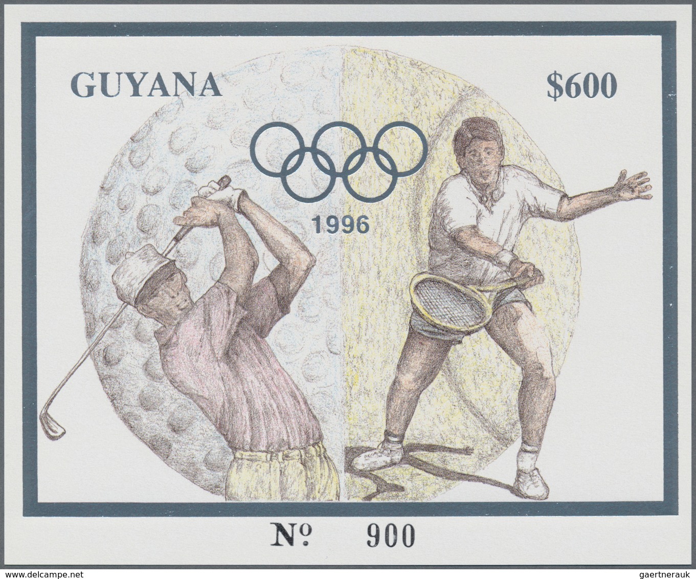 Thematik: Olympische Spiele / olympic games: 1993, Guyana. Complete set of 5 times 2 GOLD and SILVER