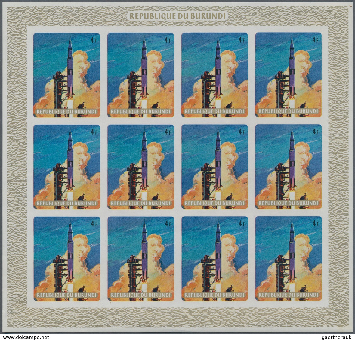 Thematik: Raumfahrt / Astronautics: 1969, Moon Landing Apollo 11, Burundi 180 X Michel No. 520/527 B - Sonstige & Ohne Zuordnung