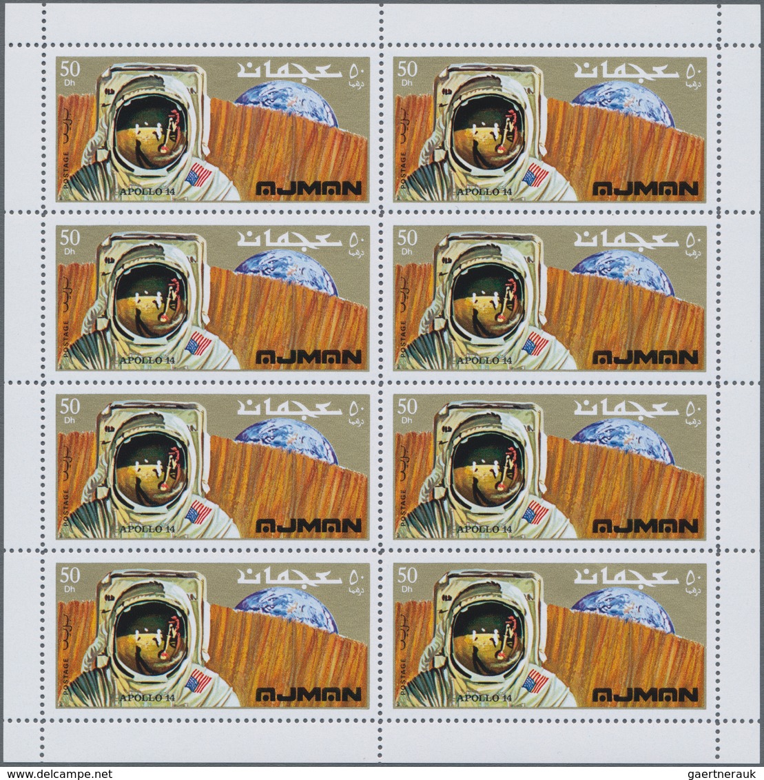 Thematik: Raumfahrt / Astronautics: 1971, Apollo 14, Ajman 720 X Michel No. 755/760 A Mint Never Hin - Andere & Zonder Classificatie