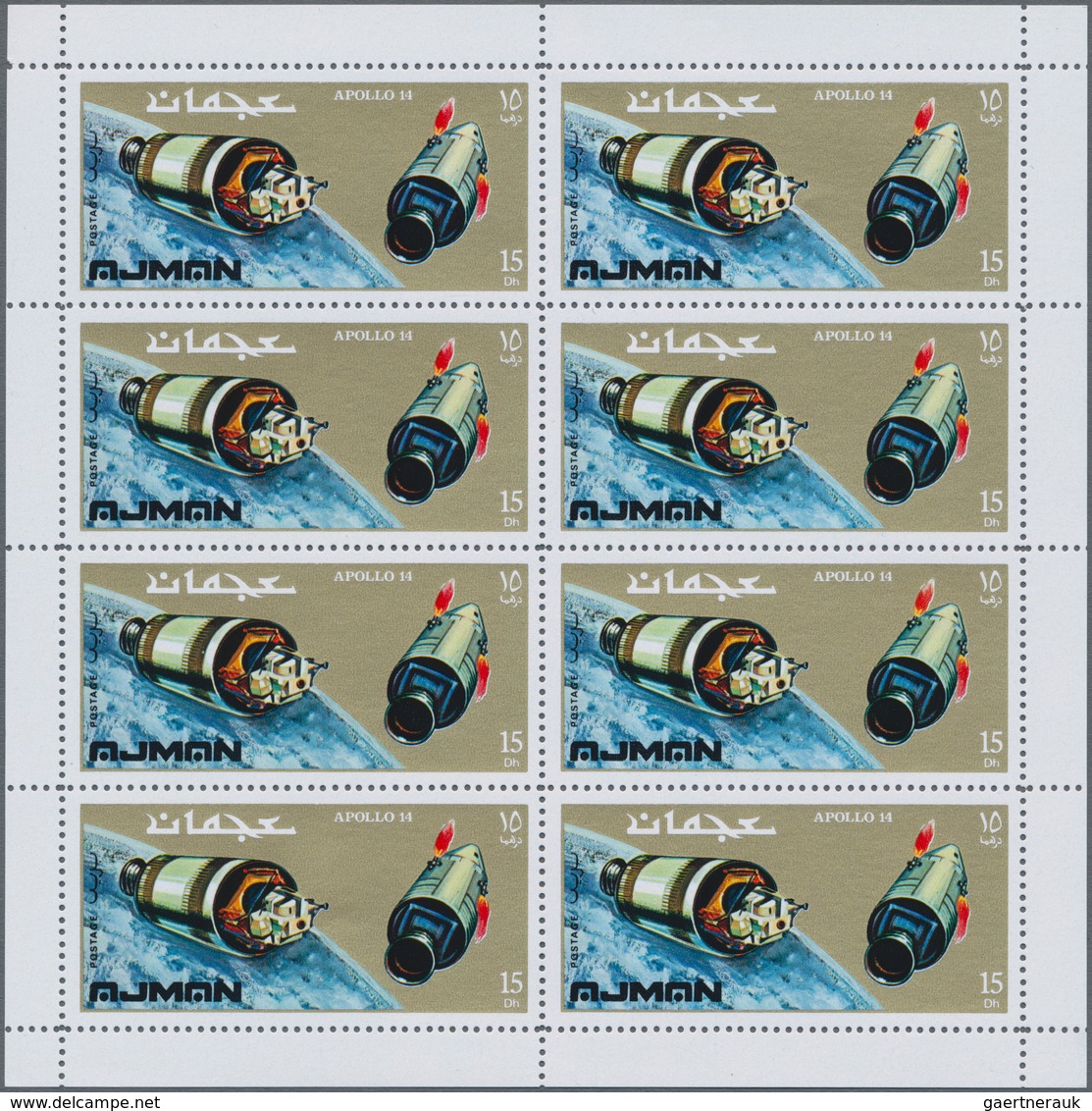 Thematik: Raumfahrt / Astronautics: 1971, Apollo 14, Ajman 720 X Michel No. 755/760 A Mint Never Hin - Sonstige & Ohne Zuordnung